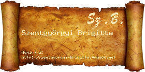 Szentgyörgyi Brigitta névjegykártya